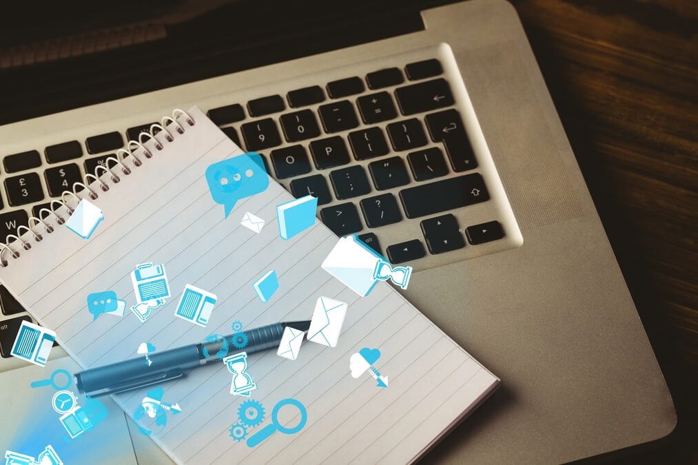 Content clustering ve içerik kümelendirmeyi temsil eden dijital içerik planlama görseli
